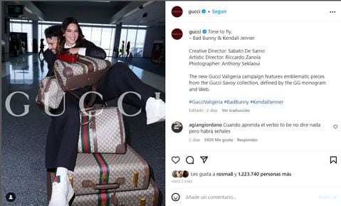 Bad Bunny Kendall Jenner Gucci Valigeria Campaign