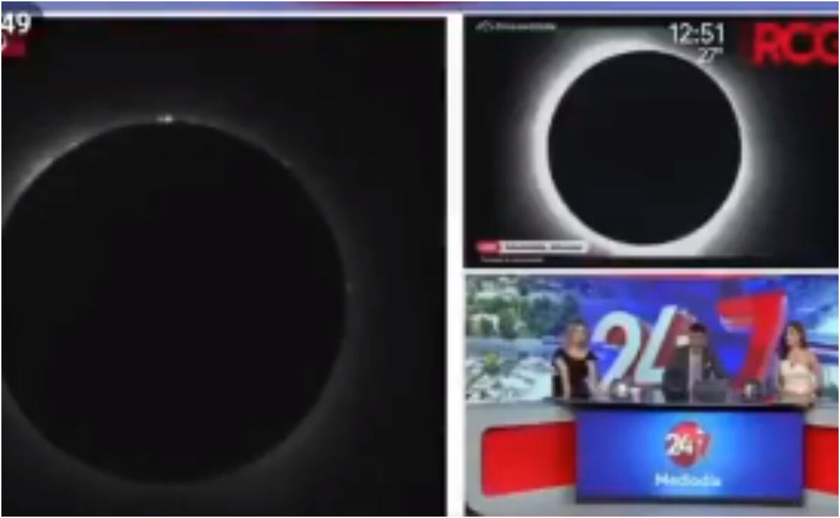 Video íntimo se filtró en plena trasmisión en vivo de noticiero durante  emisión del eclipse solar