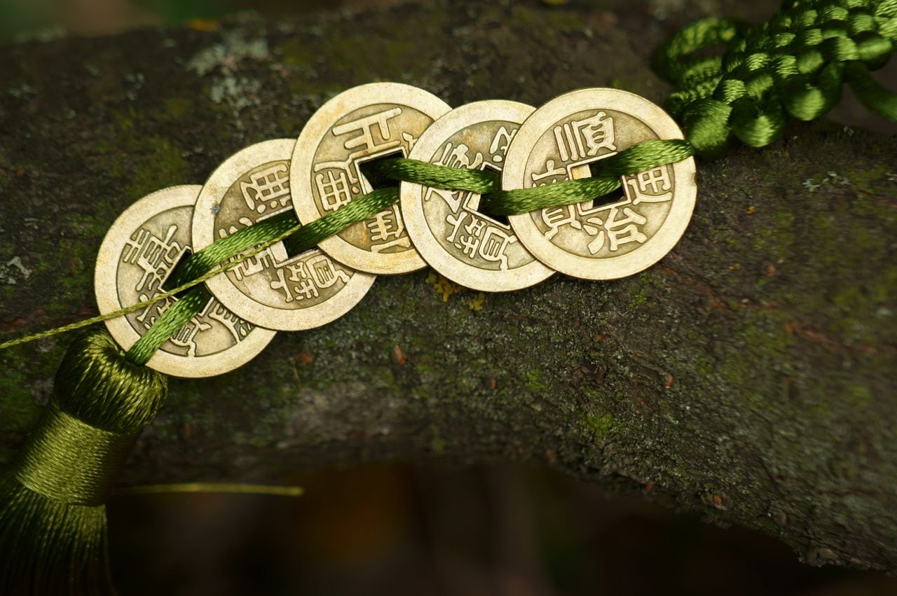 Feng Shui 3 monedas chinas de la suerte para la riqueza y la abundancia -   España