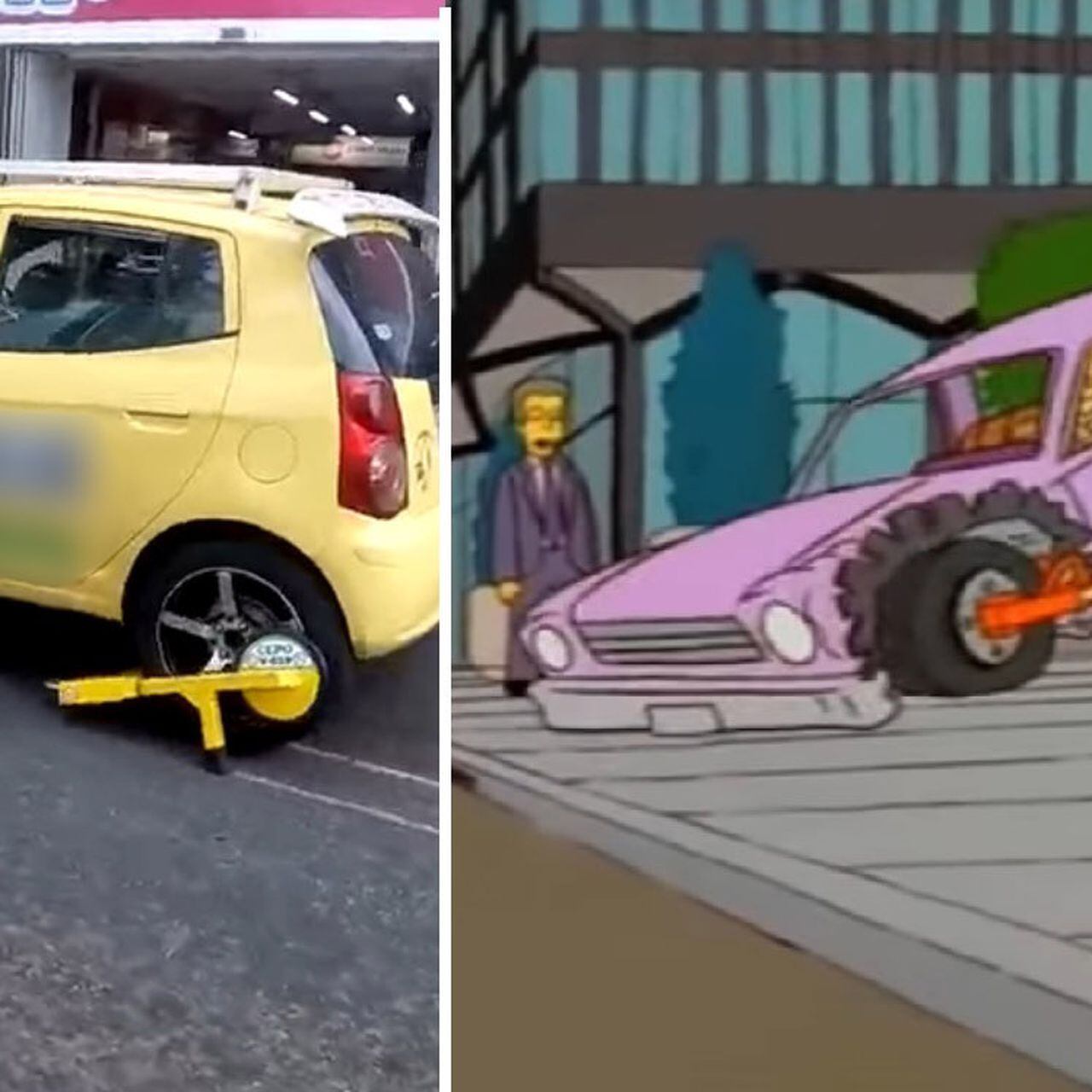Los Simpson vuelven a hacerlo: un coche con cepo trata de escapar de la  multa