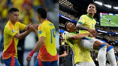 Colombianos y brasileños miden fuerzas en California por el liderato del grupo D en la Copa América.
