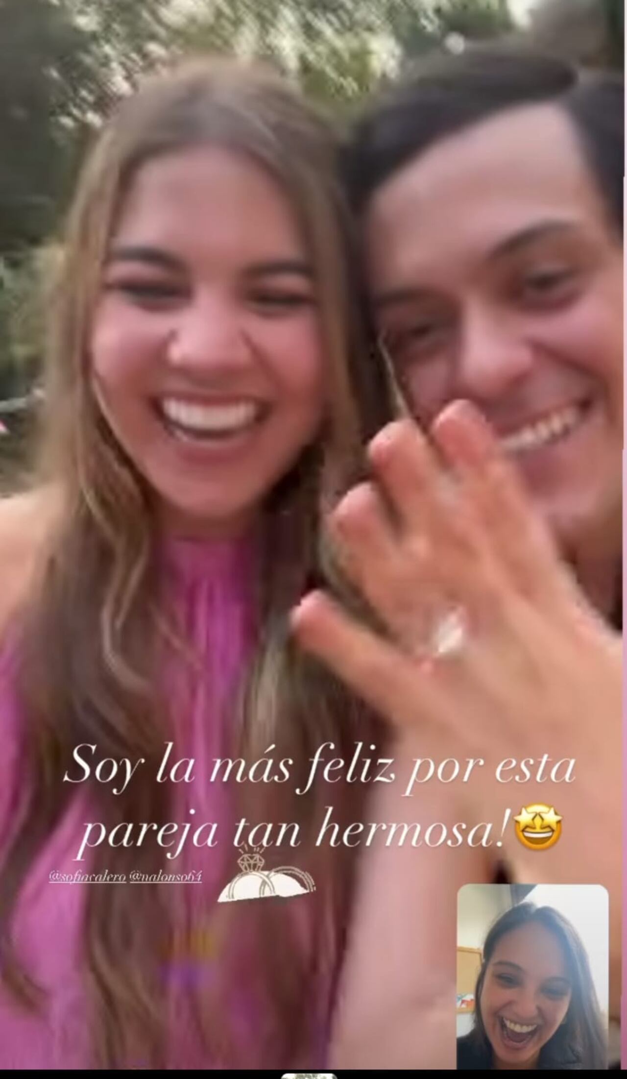 Sofía Calero, hija de Carlos Calero, el reconocido presentador de televisión anunció su compromiso con Nicolás Alonso. Foto tomada de redes sociales