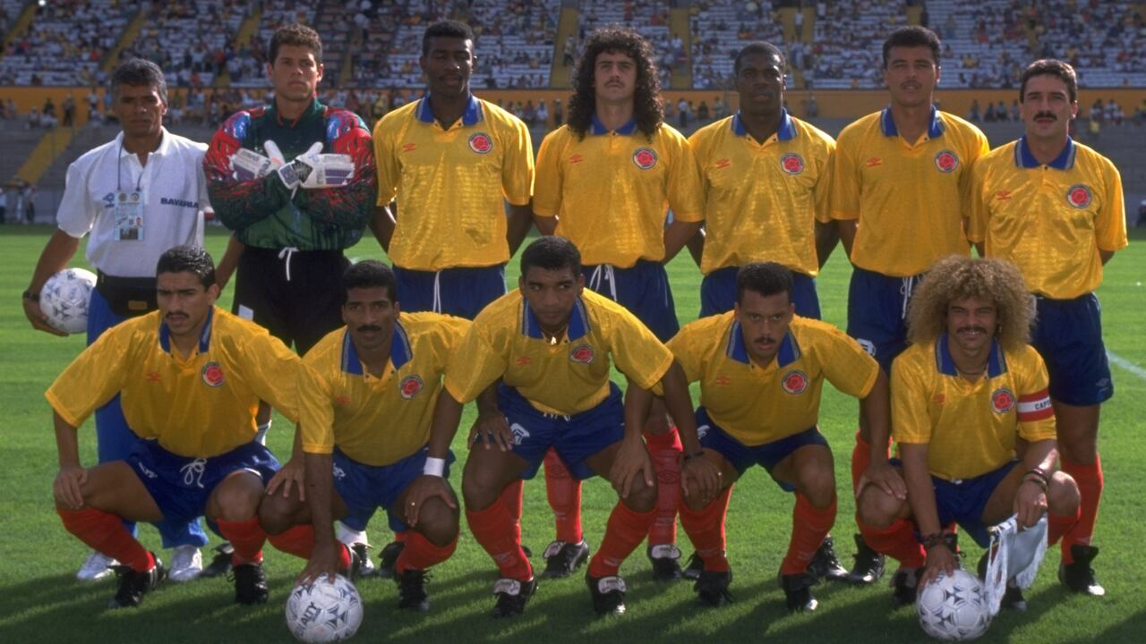 Parte del equipo de la Selección Colombia que jugó las eliminatorias al Mundial de 1994 \ Mandatory Credit: Allsport UK /Allsport