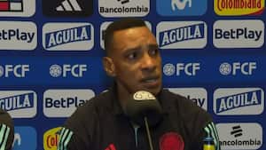 Amaranto Perea durante una rueda de prensa de la Selección Colombia en Asunción.
