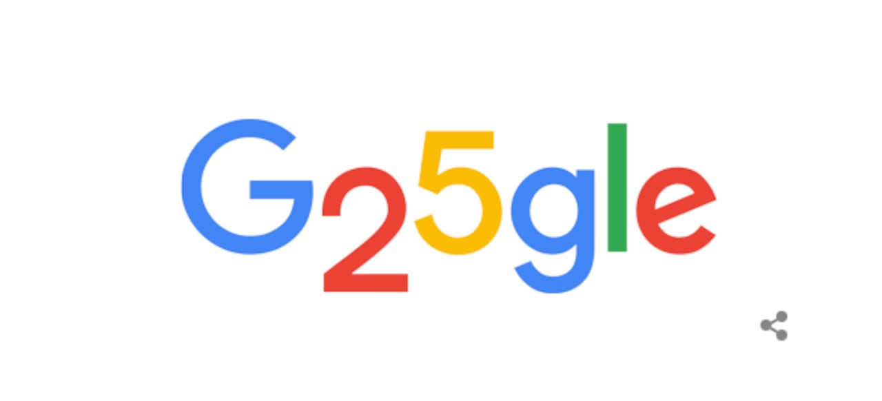 Google dedicó su doodle a su aniversario 25.