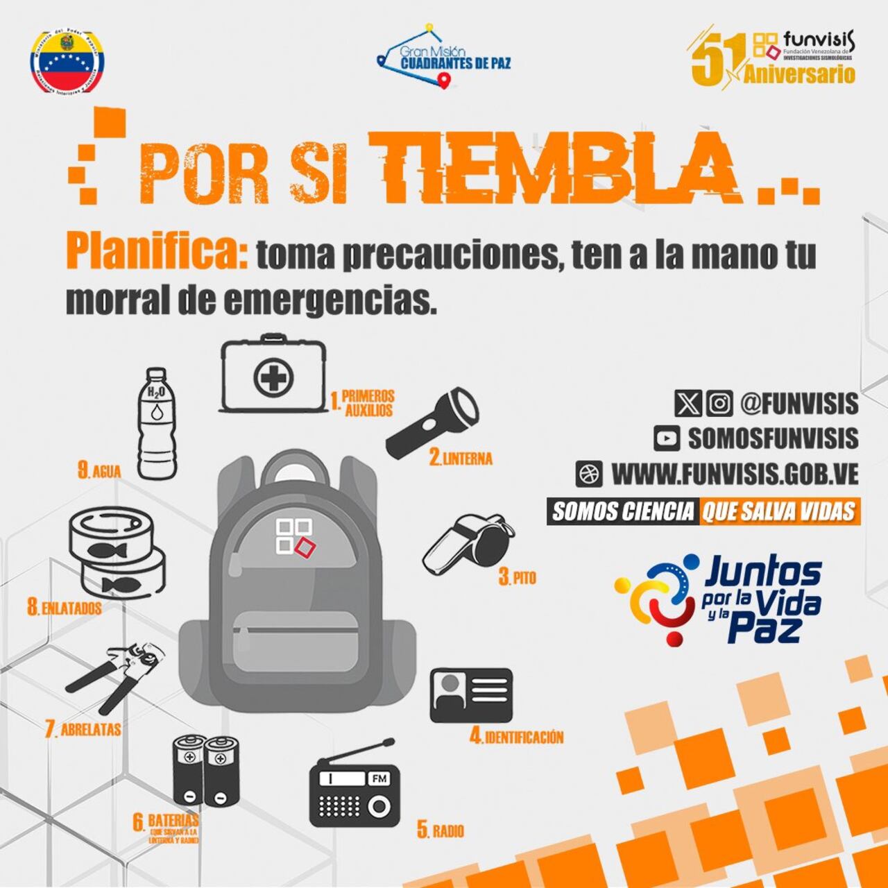 Venezuela recomienda a sus habitantes estar preparados ante los temblores.