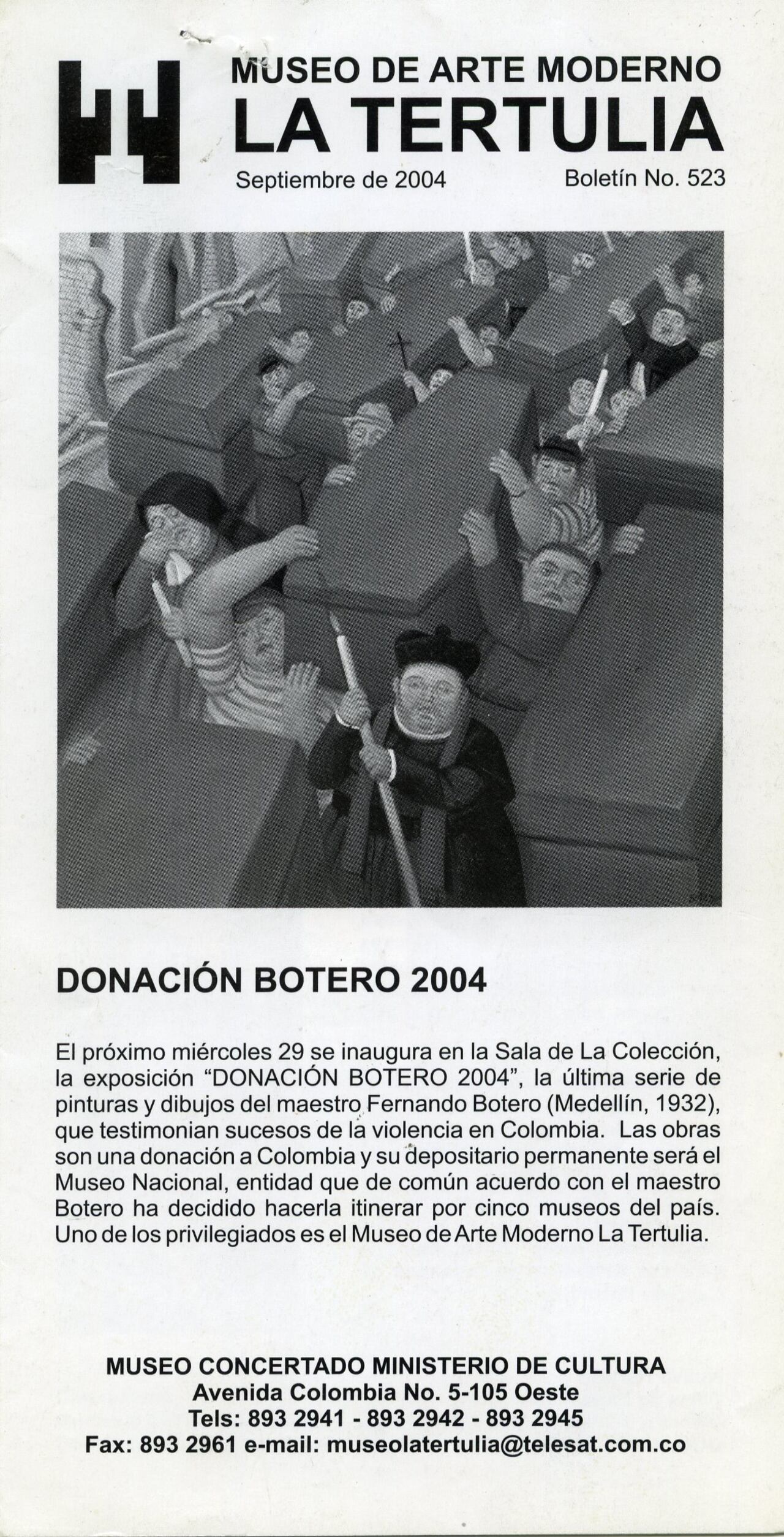 Imágenes de la exposición itinerante donación Botero 2004. Las cuales eran episodios de violencia en Colombia. 15 de septiembre de 2023. Foto Cortesía para El País / Museo la Tertulia.