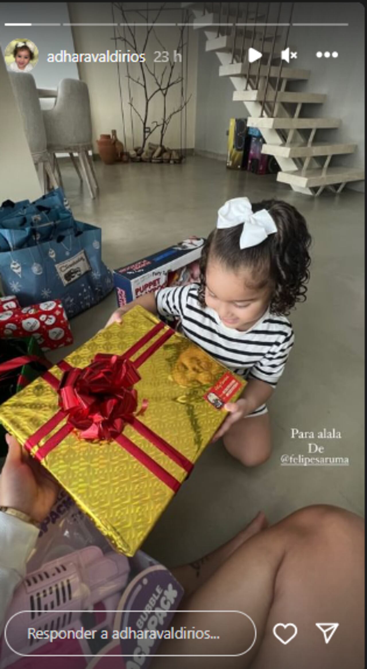 Adhara, hija de Andrea Valdiri, recibió un regalo por parte de su ex Felipe Saruma.