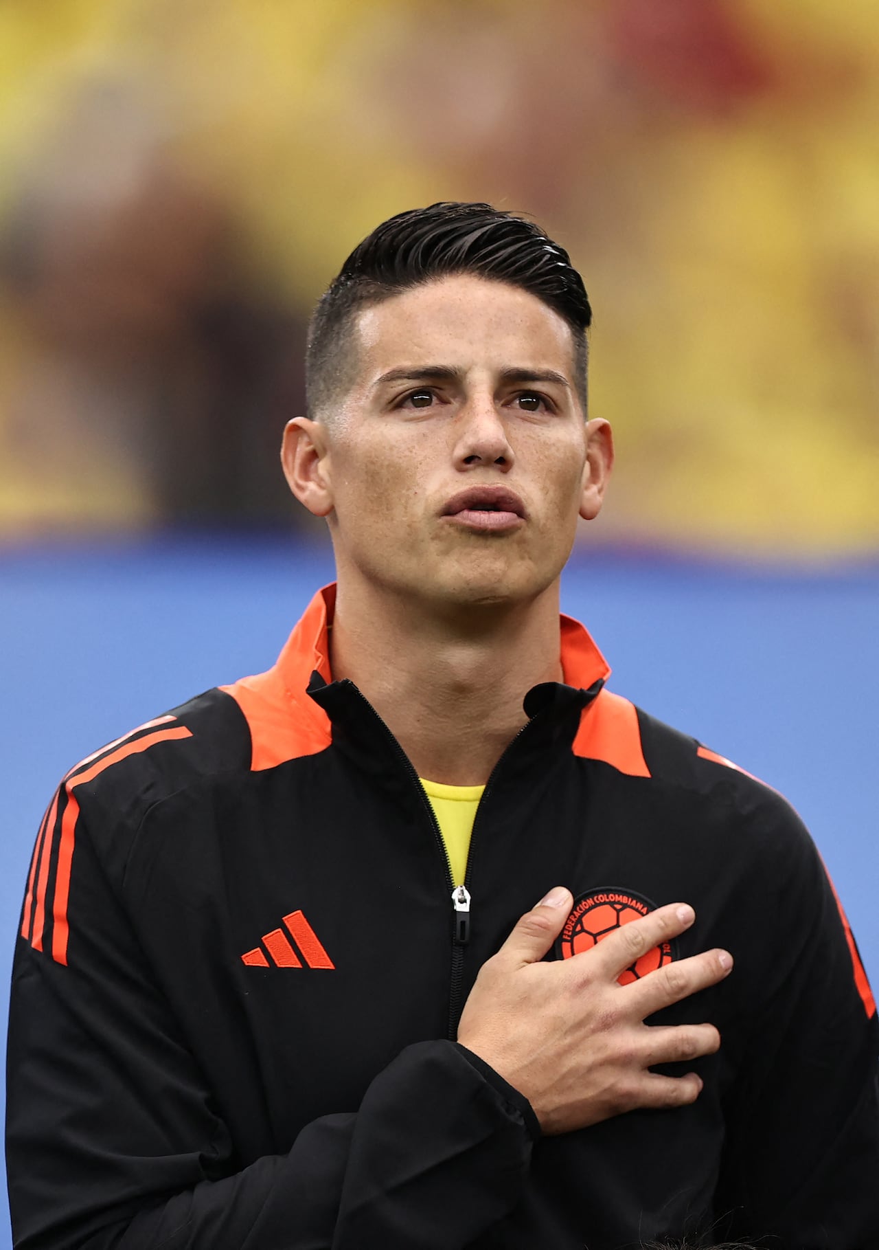 GLENDALE, ARIZONA - JUNE 28: James Rodriguez of Colombia lines up prior to the CONMEBOL Copa America 2024 Group D match between Colombia and Costa Rica at State Farm Stadium on June 28, 2024 in Glendale, Arizona.   Omar Vega/Getty Images/AFP (Photo by Omar Vega / GETTY IMAGES NORTH AMERICA / Getty Images via AFP)