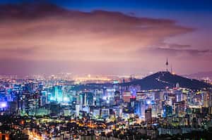 Vista panorámica de Seúl, Corea del Sur.