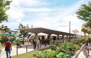 Así sería la estación típica del Tren de Cercanías, según la Financiera de Desarrollo Nacional. Cada una de ellas tendrá la capacidad para más de 2000 pasajeros. El primer tramo tendrá 21 de este tipo.