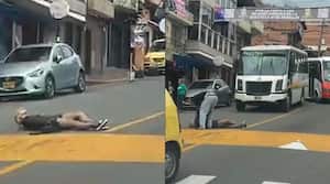 Mujer se tiró a una calle en Medellín.