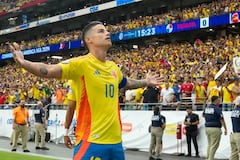 James Rodríguez celebra su gol ante Panamá