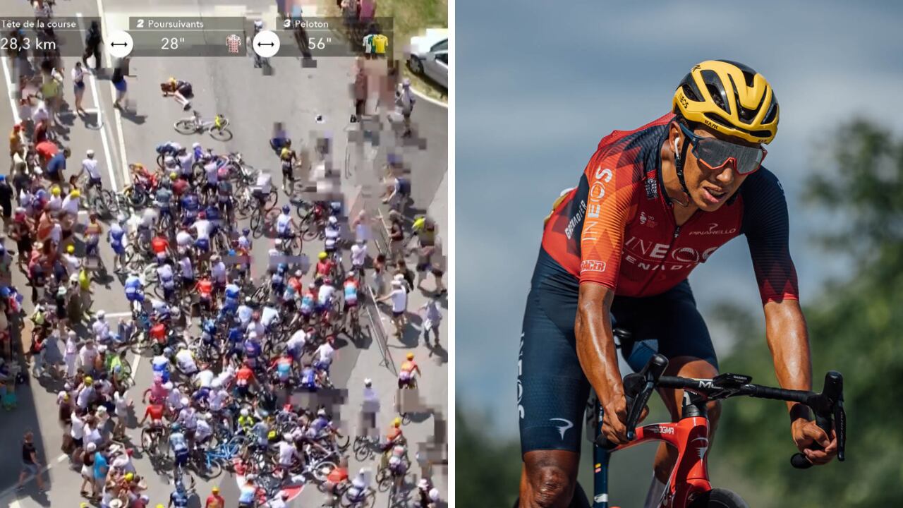 Egan Bernal no pudo esquivar la colisión de la etapa 15 en el Tour de Francia 2023.