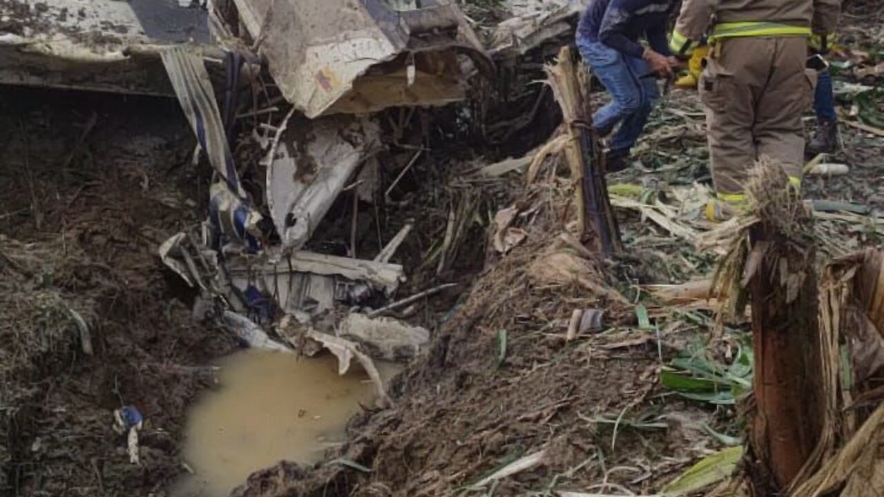 Una avioneta de fumigación se precipitó al suelo en Antioquia. Foto: redes sociales.