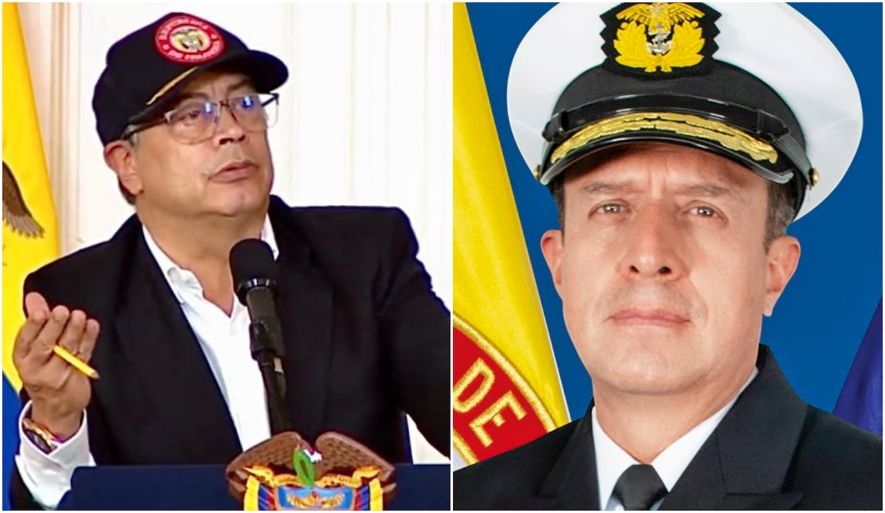 Presidente gustavo Petro y el almirante Francisco Hernando Cubides Granados