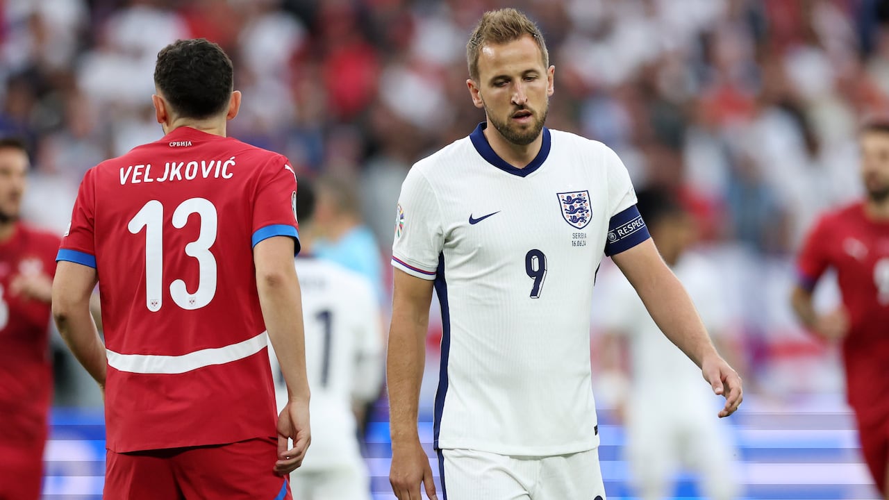 Imagen del partido entre Inglaterra y Dinamarca este jueves 20 de junio.
