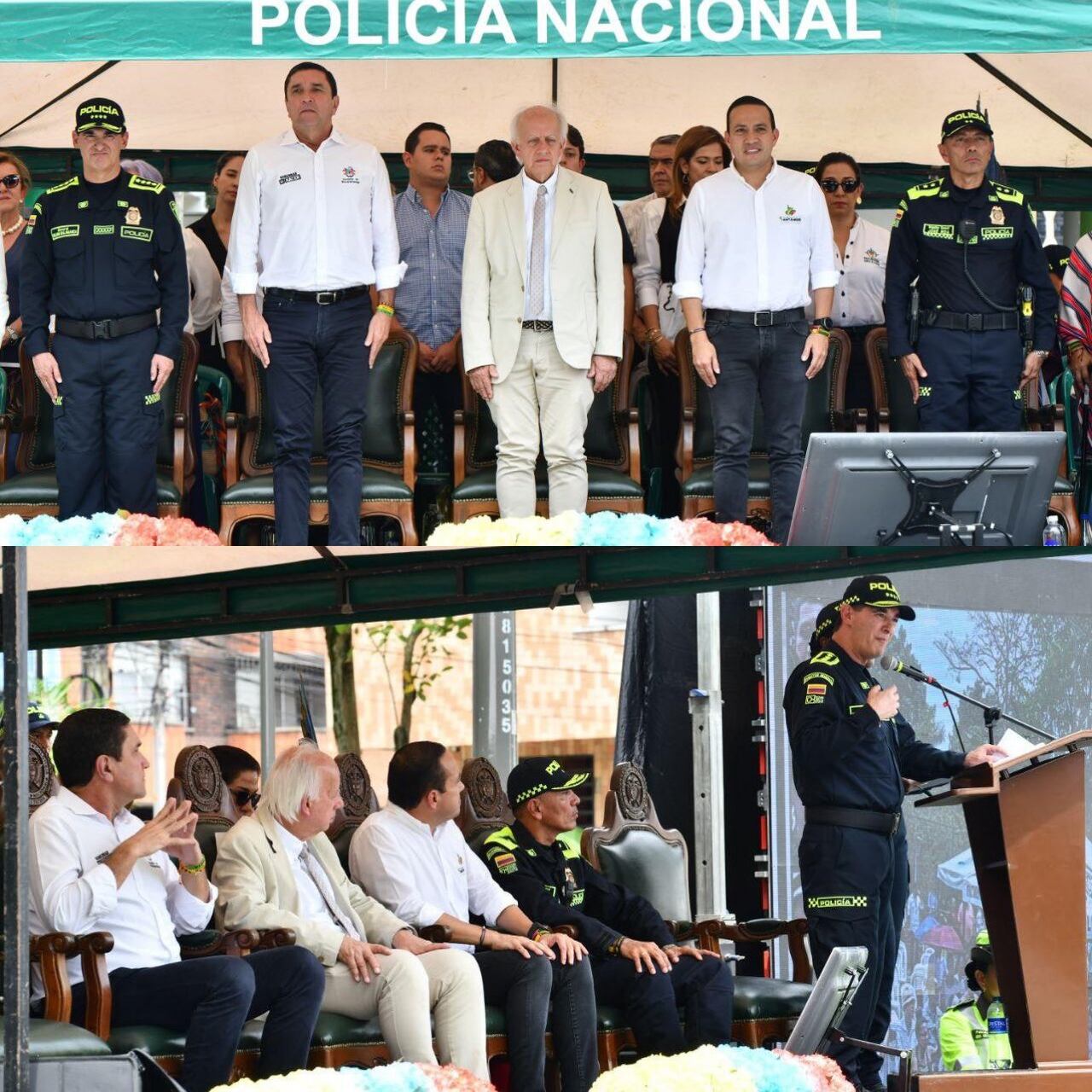 Gobernador de Santander, Mauricio Aguilar y alcaldes del área metropolitana en el lanzamiento de la nueva estrategia de seguridad del CAI de San Pío.