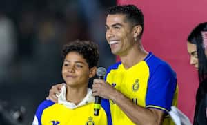 El portugués celebra con su hijo, Cristiano Ronaldo Jr.