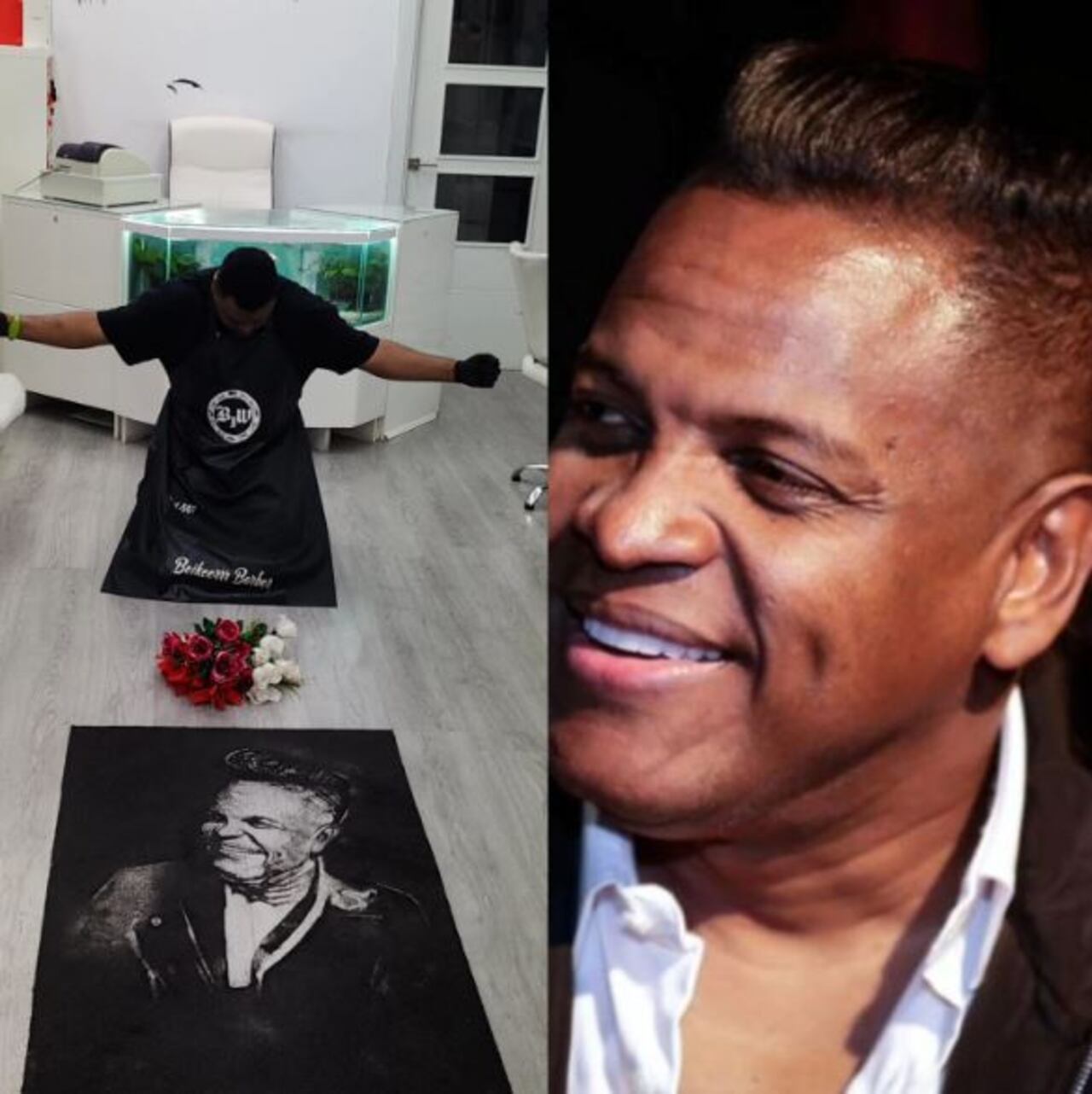 El barbero panameño le hizo un sentido homenaje a Omar Geles en su salón de belleza. Instagram: @beikeerrr_barberrr