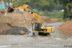 La CVC realiza obras para la  mitigación del riesgo de inundación y erosión de orillas en un sitio crítico en el Río Cali.