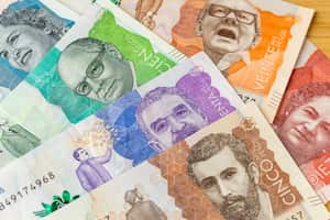 Colombia dinero, todos los billetes, concepto de negocio